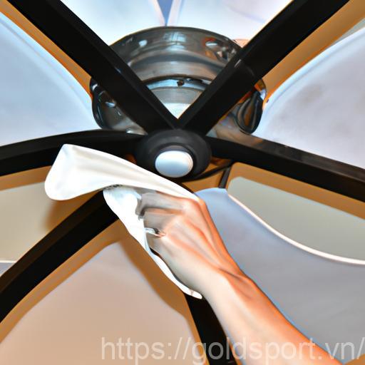 Regular Cleaning Of Home Gym Ceiling Fan Blades For Improved Performance And Airflow.